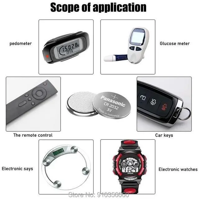 Alt view image 6 of 6 - 2pcs CR2025 KCR2025 LM2025 3V button battery ECR2025 DL2025 coin lithium battery for Watch Toy Car Key