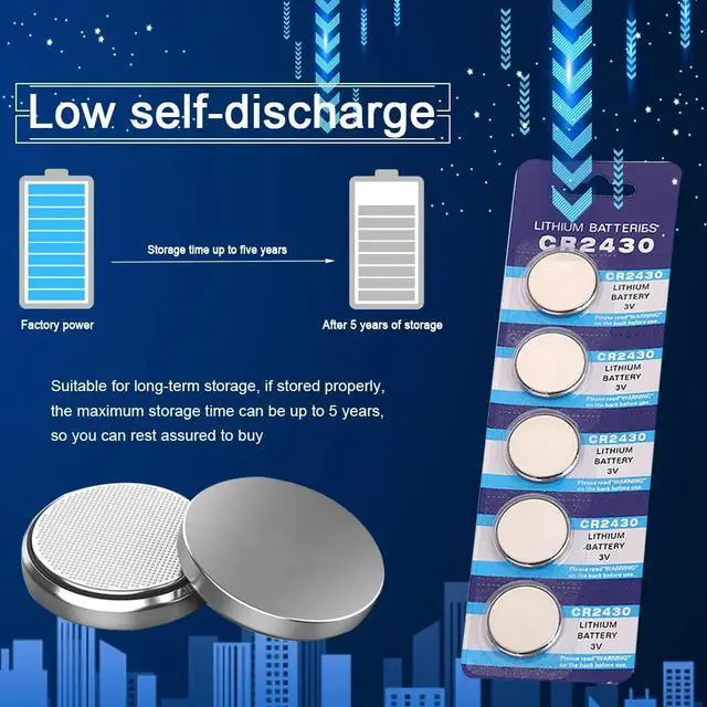 Alt view image 3 of 6 - 5PCS CR2430 Watch Battery Button Battery DL2430 BR2430 ECR2430 Coin Cell Lithium Batteries for Toy Calculator Clock Watch