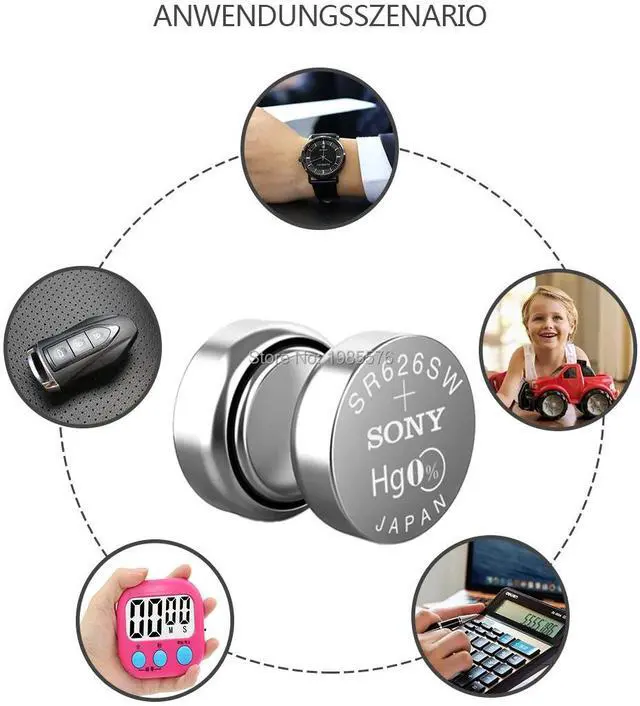 Alt view image 6 of 6 - 20Pcs FOR SONY 1.55V AG4 377A 377 LR66 LR626 SR626SW SR66 AG4 AG 4 Button Batteries For Watch Toys Remote Cell Coin Battery