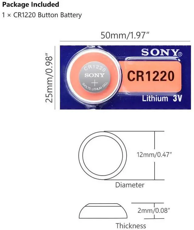 Alt view image 3 of 6 - 2020  1PC  CR1220 CR 1220 Lithium Li-ion Battery DL1220 BR1220 ECR1220 LM1220 L04 5012LC Replacement Button Coin Cell Battery