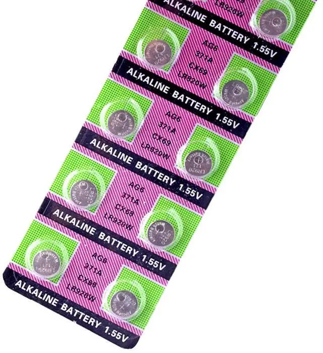 Alt view image 2 of 6 - 10pcs/pack AG6 LR920 371 L921 Button Batteries SR927 171 Cell Coin Alkaline Battery 1.55V 371A CX69 LR920W For Watch Toys Remote