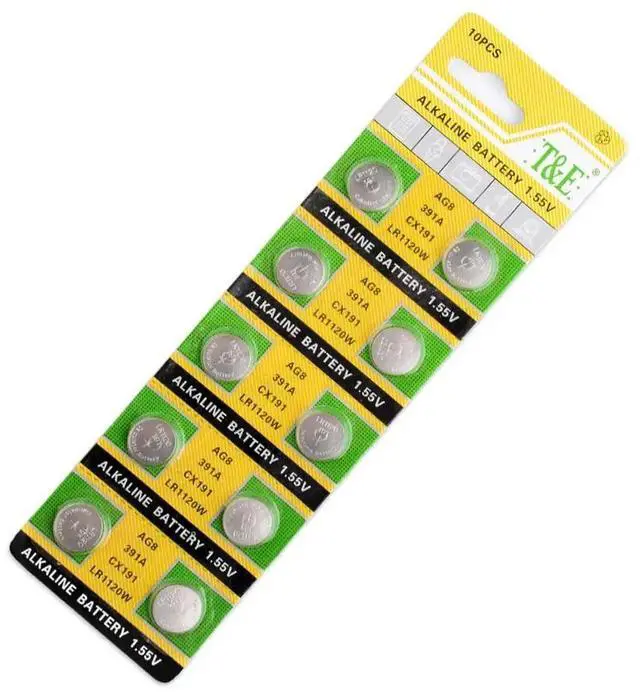 Alt view image 6 of 6 - 10pcs AG8 AG 8 LR1120 Watch Clock Pilas GP391 SR1120W Alkaline Coin Cell Button Batteries For Relogio Celular Calculator