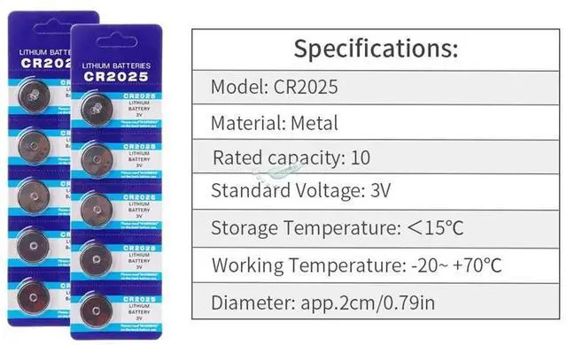 Alt view image 2 of 4 - kpay 10pcs CR2025 CR 2025 3V Lithium Li-ion Button Coin Battery DL2025 BR2025 KCR2025 for remote control electronic