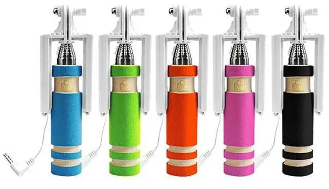 Alt view image 2 of 5 - Hot Sale Mini Selfie Stick with Button Wired Cotton Material Handle Monopod Universal for Mobile Phone