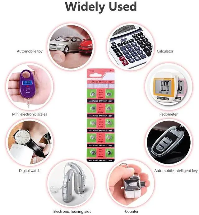 Alt view image 6 of 6 - 50PCS/ 5 Pack AG4 LR626 377A Button Batteries SR626 LR66 177 Cell Coin Alkaline Battery 1.55V   CX66W For Watch Toys Remote