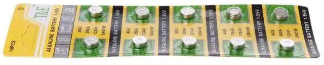 Alt view image 2 of 2 - 10PCS 10PCS Cell Coin Alkaline Battery AG3 1.55V Button Batteries SR41 192 L736 384 SR41SW CX41 LR41 392 Lamp Chain Finger Light