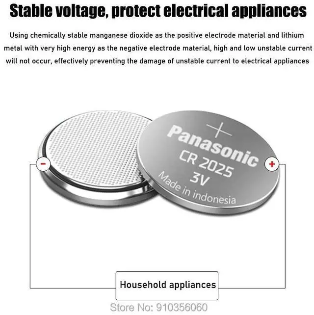 Alt view image 2 of 6 - 2pcs CR2025 KCR2025 LM2025 3V button battery ECR2025 DL2025 coin lithium battery for Watch Toy Car Key