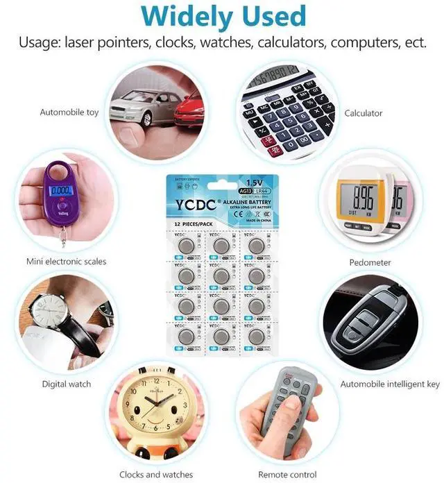 Alt view image 6 of 6 - 12pcs  AG13 Coin Cell Battery AG 13 1.5V LR44 357 357A S76E G13 Alkaline Button Batteries For Watch Electronic Remote