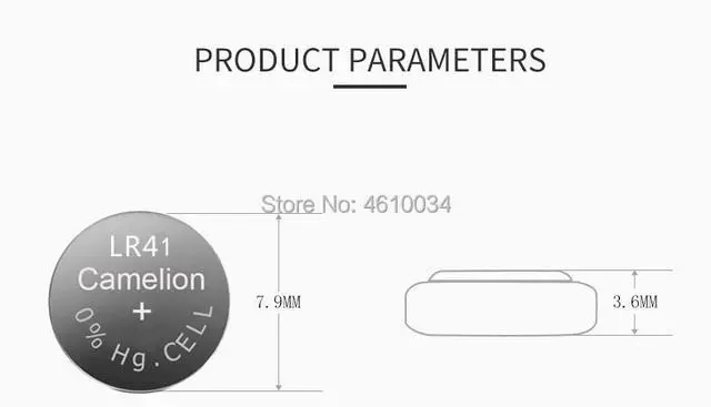 Alt view image 3 of 4 - 4pcs LR41 Button Cell Batteries Camelion SR41 AG3 G3A L736 192 392A Zn/MnO2 1.5V Lithium Coin Batteries