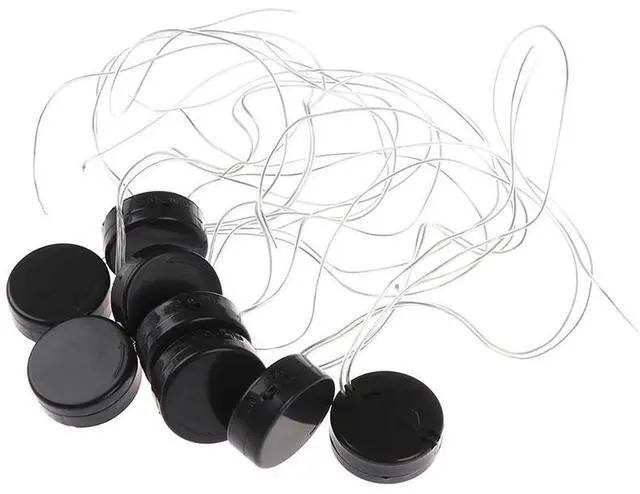 Alt view image 5 of 6 - 8Pcs Black Wire Lead 2x3V CR2032 Coin Cell Button Battery Holder Case