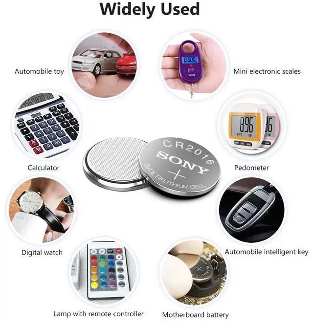 Alt view image 6 of 6 - 2Pcs For Sony CR2016 3V Lithium li-liom Battery DL2016 ECR2016 LM2016 BR2016 CR 2016 Button cell Coin Batteries watch toys