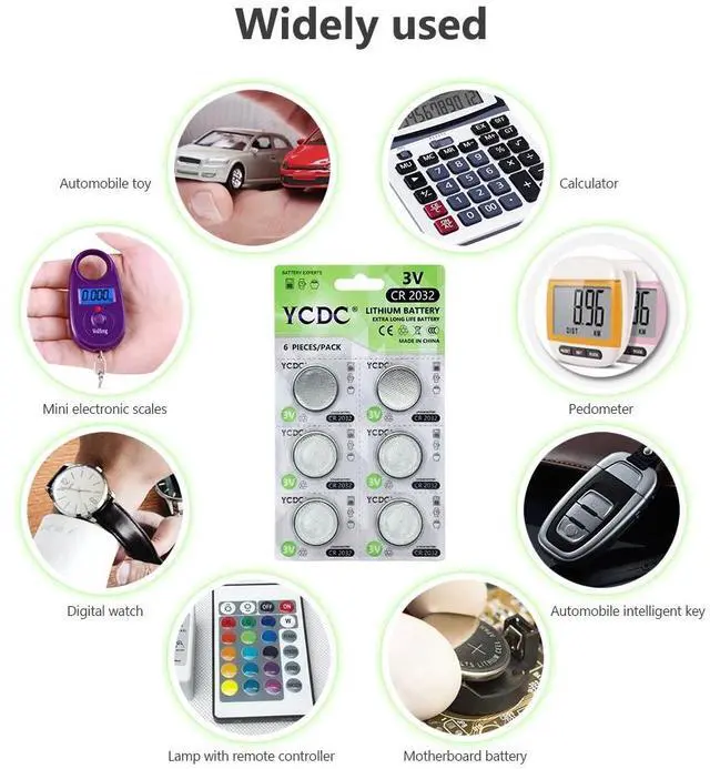 Alt view image 5 of 6 - 12PCS/2cards CR2032 DL2032 CR 2032 KCR2032 5004LC ECR2032 Button Cell Coin 3V Lithium Battery For Watch Pedometer LED Light