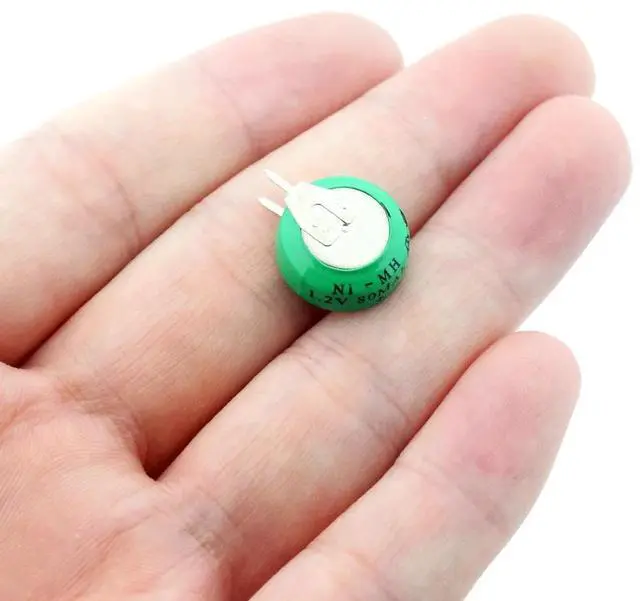 Alt view image 4 of 6 - 1.2 Volt 80mAh Ni-MH Li-Po Lithium Li-polymer Rechargeable Button Coin Cell Battery With Solder Pins Bateria Batteries for watch