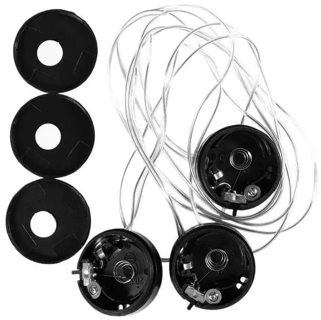 Alt view image 2 of 6 - 3 x Black Wire Lead CR 2032 Button Battery Button Battery Holder Case