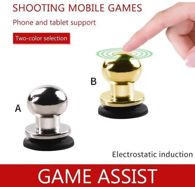 Alt view image 2 of 6 - Metal PUBG mobile phone screen trigger button suction cup, mobile game target button shooting, eating chicken game accessories