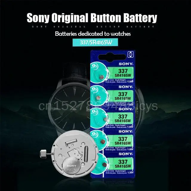 Alt view image 2 of 6 - 10PCS Sony 337 SR416SW SR416 LR416 V337 GP337 1.55V Silver Oxide Battery For Watch Hearing Aid Toys Button Cell Coin