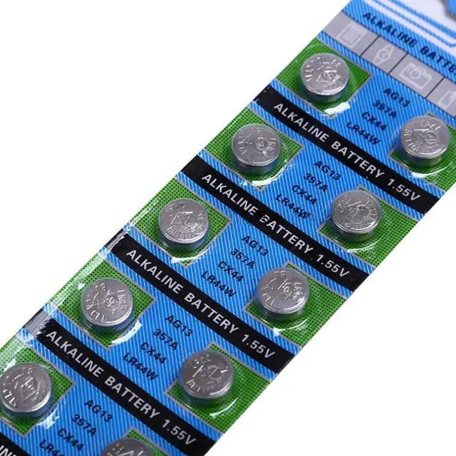 Alt view image 2 of 6 - DEAH 10PCS 1.55V AG13 LR44 Alkaline Cell Coin Battery AG 13 LR44W LR1154 SR44 A76 357A 303 357 Button Batteries For Watches Toys