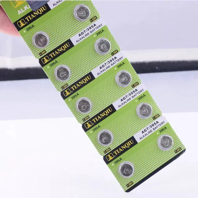 Alt view image 3 of 6 - 10pcs/lot 1.55V AG7 LR927 LR57 395A Cell Coin Alkaline Battery SR927W 399 GR927 For Cholesterol Testing Meters Button Batteries