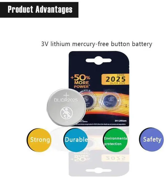 Alt view image 4 of 6 - 4PCS for DURACELL CR2025 Button Cell Battery 3V Lithium Batteries for Watch Toy Computer Calculator Control DLCR 2025
