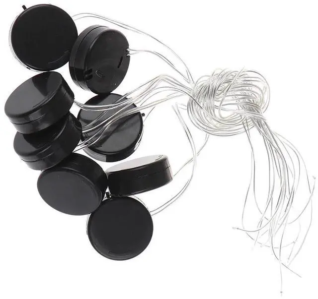 Alt view image 6 of 6 - 8Pcs Black Wire Lead 2x3V CR2032 Coin Cell Button Battery Holder Case