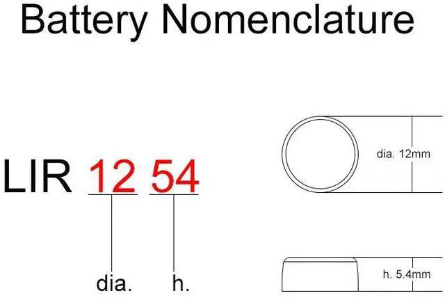 Alt view image 2 of 2 - Li-ion Rechargeable Battery LIR1254 3.6V Lithium Button Cell Built-in Batteries 1254 for TWS Wireless Headphone Bluetooth