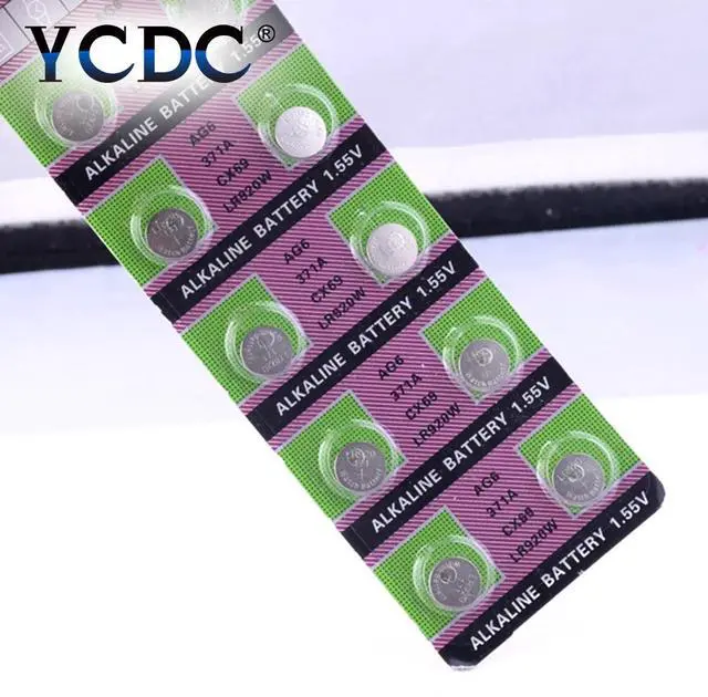 Alt view image 5 of 6 - 10pcs/pack AG6 LR920 371 L921 Button Batteries SR927 171 Cell Coin Alkaline Battery 1.55V 371A CX69 LR920W For Watch Toys Remote