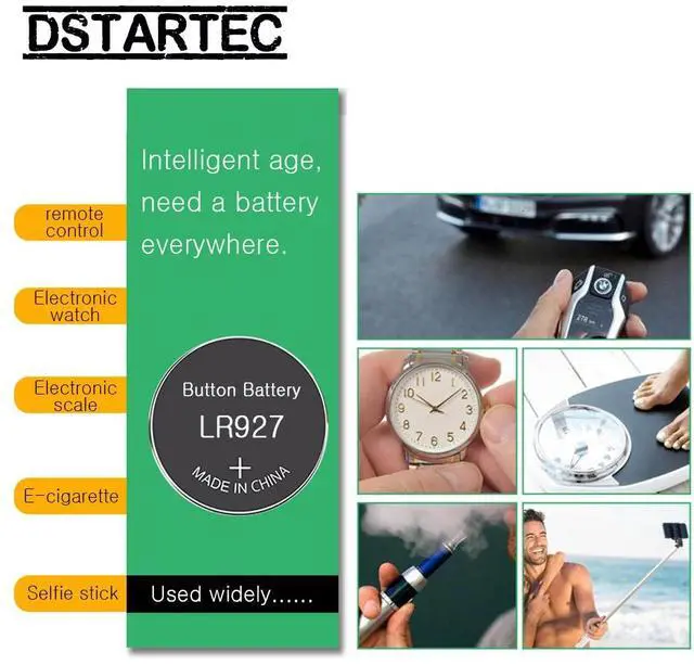Alt view image 4 of 6 - 10pcs/card 30mAh 1.55V AG7 LR927 LR57 SR927W 399 GR927 395A AG 7 Battery Button Batteries For Watch Toys Remote Cell Coin Batte