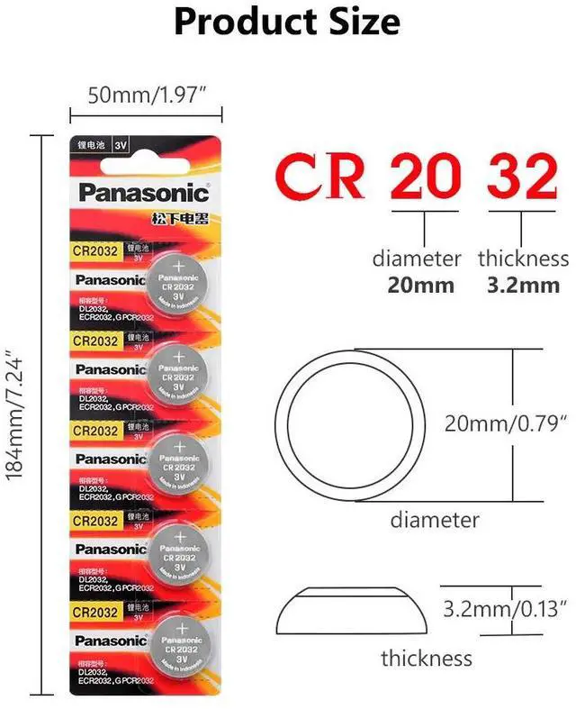 Alt view image 2 of 6 - 5Pcs  cr2032 3v brand  battery for button cell coin batteries for watch computer cr 2032 Suitable Supports