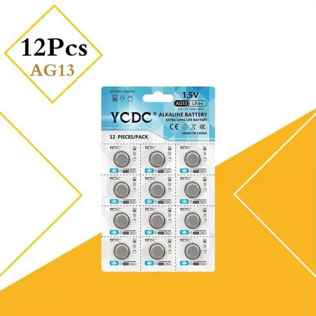 Main image of 12pcs  AG13 Coin Cell Battery AG 13 1.5V LR44 357 357A S76E G13 Alkaline Button Batteries For Watch Electronic Remote