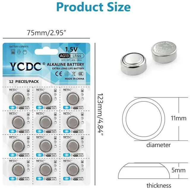 Main image of AG13 12pcs Button Batteries LR44  357A S76E 1.5V  AG13  Coin Cell Batteries For Watch Electronic Remote