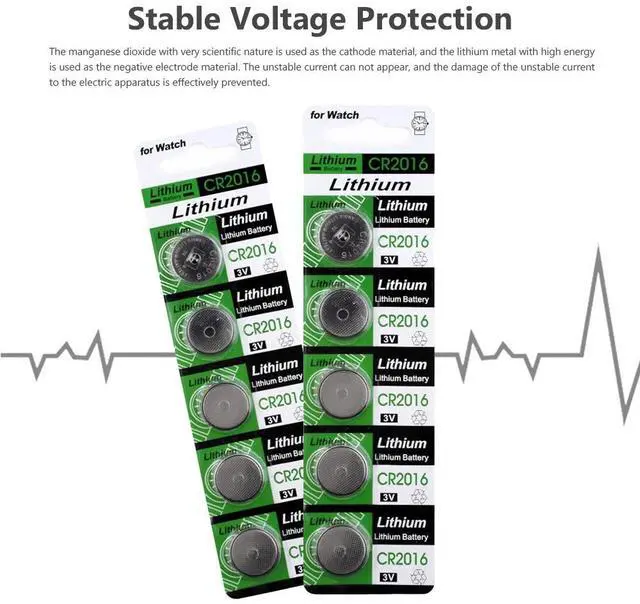 Alt view image 5 of 6 - 10pcs 3V CR 2016 CR2016 Lithium Button Battery LM2016 BR2016 DL2016 Cell Coin Batteries For Watch Electronic Toy Remote