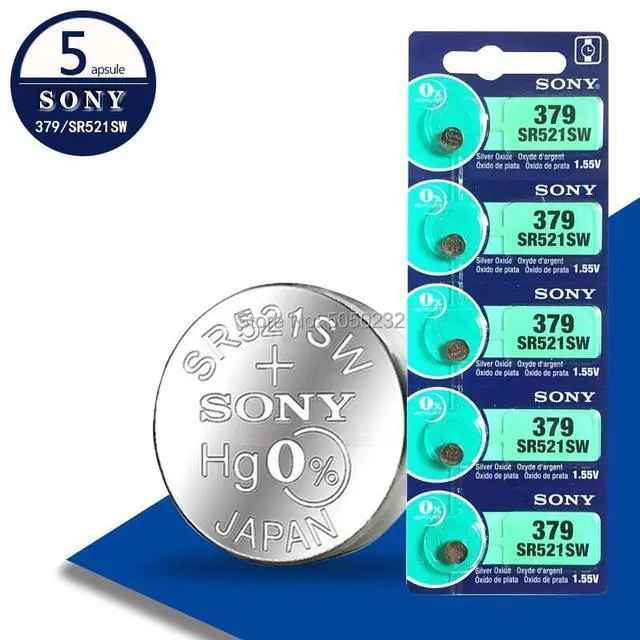 Main image of 5Pc For Sony Watch Battery 1.55V 379 SR521SW D379 V379 AG0 Silver Oxide Button Cell Battery For Watch Electronic Calculator