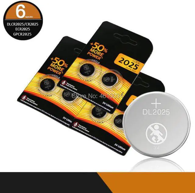 Main image of 6pcs brand  battery for DURACELL cr2025 3v button cell coin batteries for watch computer cr 2025