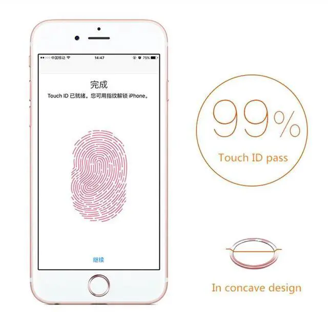 Alt view image 4 of 6 - Portefeuille Home Button Sticker Touch ID Button Cover for Apple iPhone 8 7 Plus 6S 6 S 5S SE 5 5C 4 4S Mobile Phone Accessories