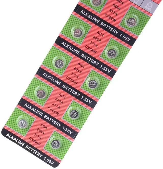 Alt view image 5 of 6 - 50PCS/ 5 Pack AG4 LR626 377A Button Batteries SR626 LR66 177 Cell Coin Alkaline Battery 1.55V   CX66W For Watch Toys Remote