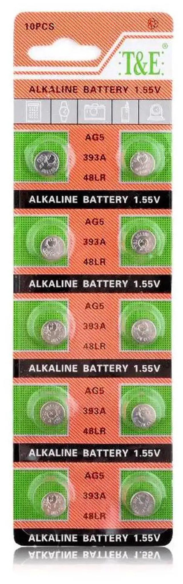 Alt view image 5 of 6 - 10pcs/pack Button Batteries AG5 LR754 393 Cell Coin Alkaline Battery  SR754 193  1.55V 393A 48LR G5A For Watch Toys Remote