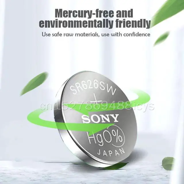 Alt view image 4 of 6 - 10PCS SONY 377 377A SR626SW AG4 SR626 LR66 LR626 AG 4 1.55V Silver Oxide Battery For Watch Clock Toy Car Remote Button Coin Cell
