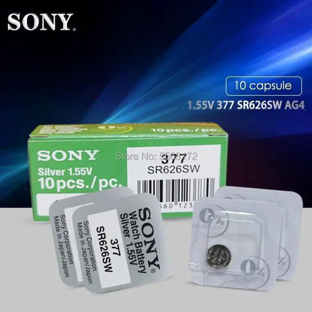 Main image of 5pcs  Single grain packing FOR SONY 377 SR626SW 626 SR626 V377 AG4 Watch Battery Silver Oxide Button Coin Cell