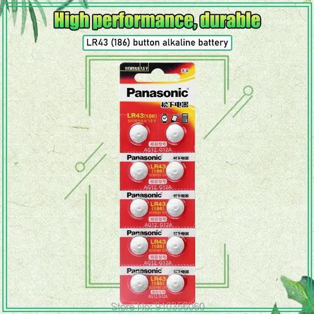 Alt view image 2 of 6 - 2pcs Alkaline Battery  1.55V AG12 LR43 Button Batteries SR43 186 SR1142 LR1142 LR1144 V12GA AG 12 For Watch Toys