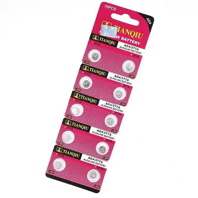 Alt view image 6 of 6 - High Power 10 Pieces 1.55V SR626SW 377 V377 177 L626 AG4 SR66 Button Coin Cell Battery Batteria Long Life Expantancy