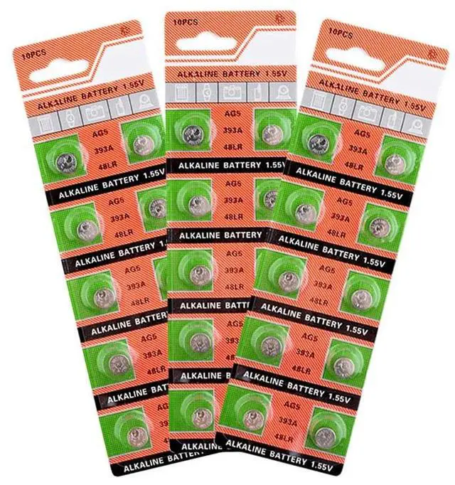 Alt view image 3 of 6 - 10pcs/pack Button Batteries AG5 LR754 393 Cell Coin Alkaline Battery  SR754 193  1.55V 393A 48LR G5A For Watch Toys Remote