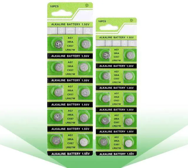 Alt view image 6 of 6 - 20x 1.55V Volt LR927 LR927W S28 SP395 SR57 SR57L SR927 SR927SW SR927W TR927W V395 Coin Button Cell AG7 Alkaline Batteries