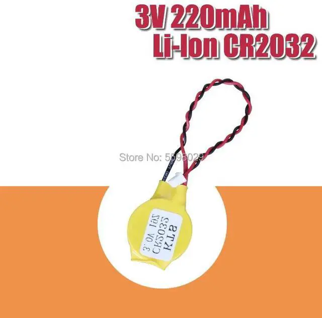 Alt view image 5 of 6 - 2pcs KTS CR2032 CR2032W 3V 220mah lithium battery for CMOS BIOS Computer motherboard Button batteries with plug