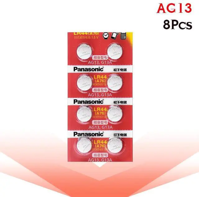 Alt view image 6 of 6 - lr44 Lithium Coin Batteries A76 AG13 8pcs 1.5V Button Cell Battery G13A LR44 LR1154 357A SR44