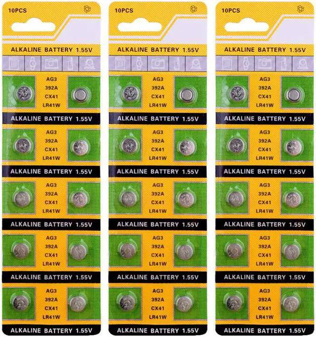 Alt view image 2 of 5 - 30pcs AG3 SR41 192 Button Battery 392A L736 LR41 392 384 Alkaline Battery Counter Electronic Instrument Battery Replacement