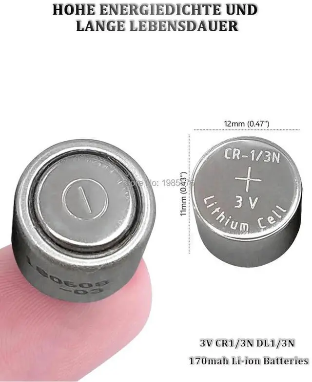 Alt view image 3 of 5 - 3PCS 3V 170mAh Lithium Battery Cells 3V CR-1/3N CR13N M6 M7 DL-1/3N CR1/3N Button high-discharge high current Battery