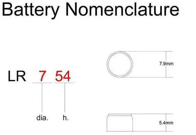 Alt view image 3 of 3 - Alkaline Batteries Watch Cells Button Cell AG5 1.5V LR754 SG5 G5A SR754 LR48 LR750 L750 D393 SR48 193 309 393 393A 1136SO 1137SO