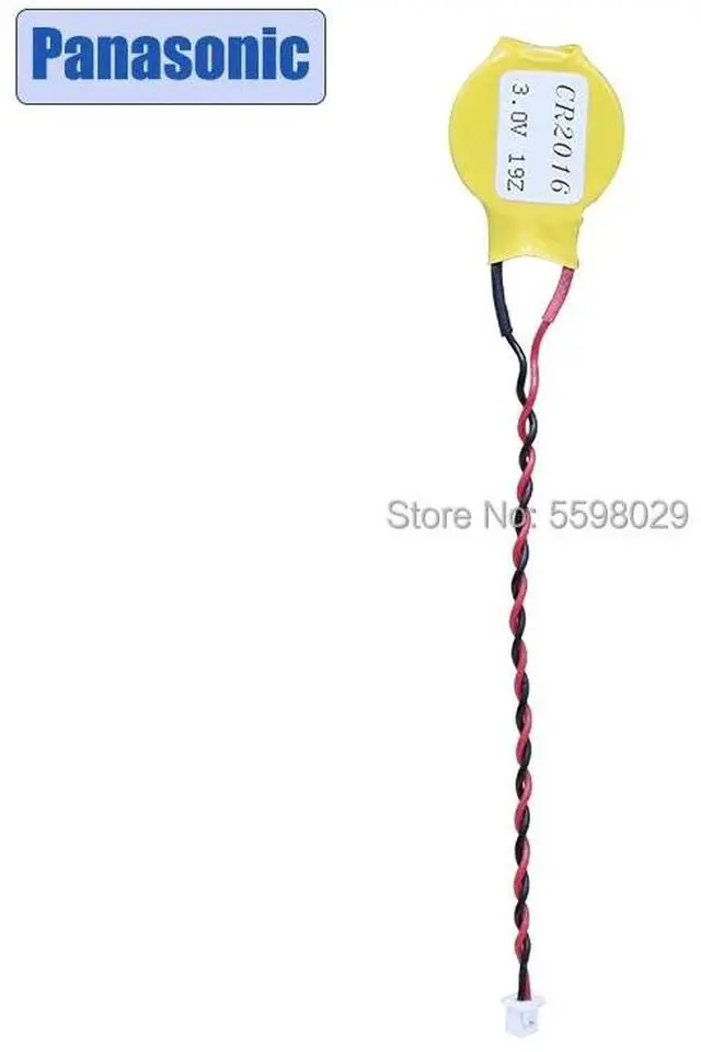 Alt view image 3 of 6 - Battery CR2016 2016 Button Battery with Wire and Plug CMOS 3V BIOS Battery