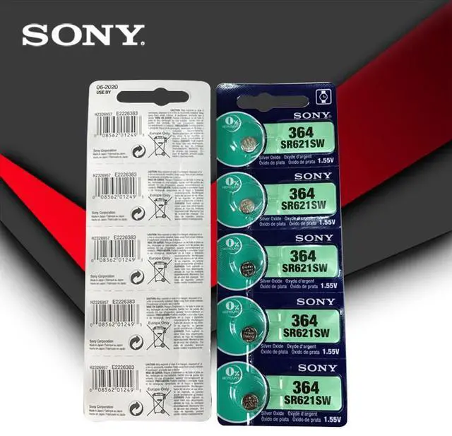 Alt view image 3 of 3 - 5Pc For Sony 621 Watch Battery AG1 LR621 sr621sw 364A 1.5V LR60 Silver Oxide Button Cell Battery For Watch Electronic Calculator