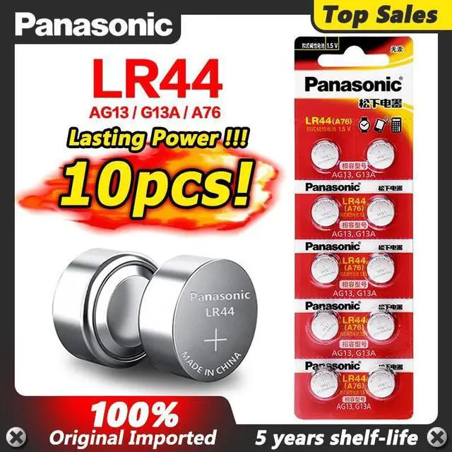 Main image of 10pcs 1.5V Button Cell Battery lr44 Lithium Coin Batteries A76 AG13 G13A LR44 LR1154 357A SR44 Original